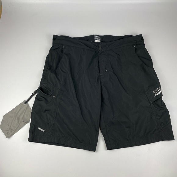 FOX Racing Men's Size 42 Padded Mountain Bike Cycling Shorts Black Lens Cleaner - Picture 1 of 8
